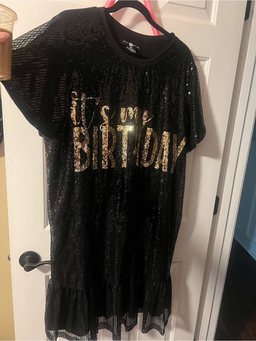 Ashley Stewart Black Sequin "It's My Birthday" Midi Dress
